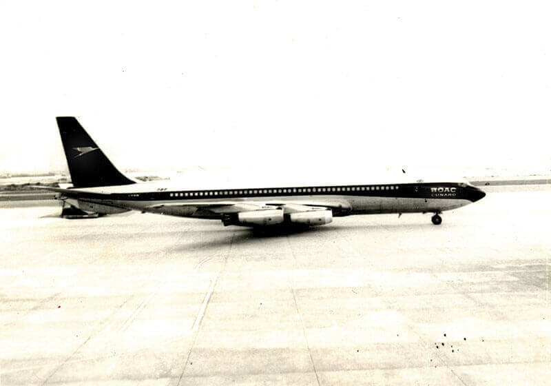 The plane Mrs. Lee took to the UK (BOAC) 1966