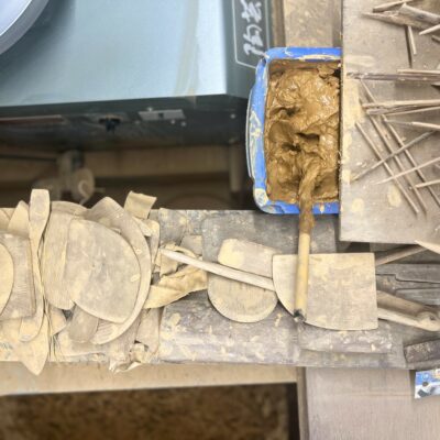 Tools in a ceramic studio